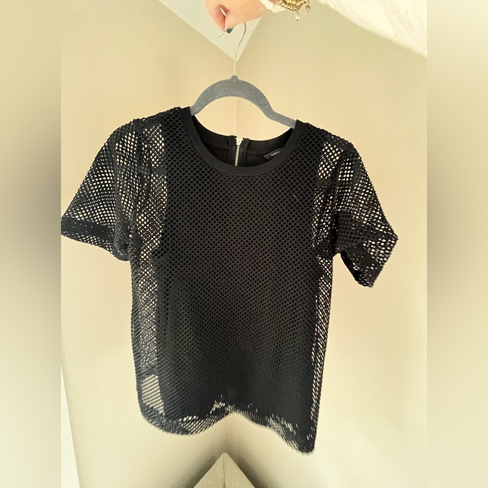 Banana Republic Black Mesh Blouse